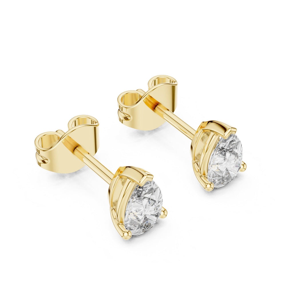 Pear Moissanite Solitaire Stud Earrings – 925 Sterling Silver, 18K Gold Vermeil