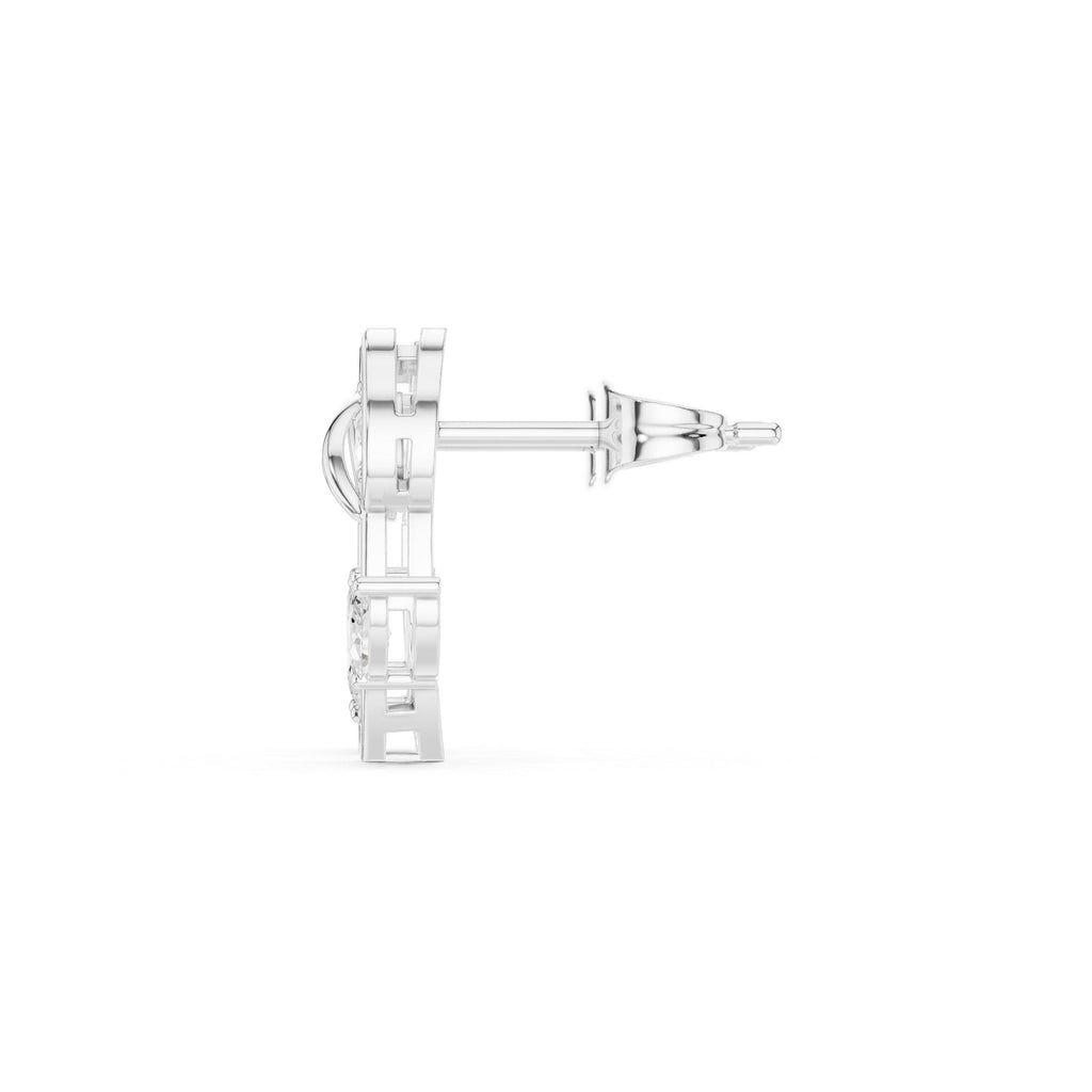 Moissanite Tulip Stud Earrings – 925 Sterling Silver, 18K Gold Vermeil