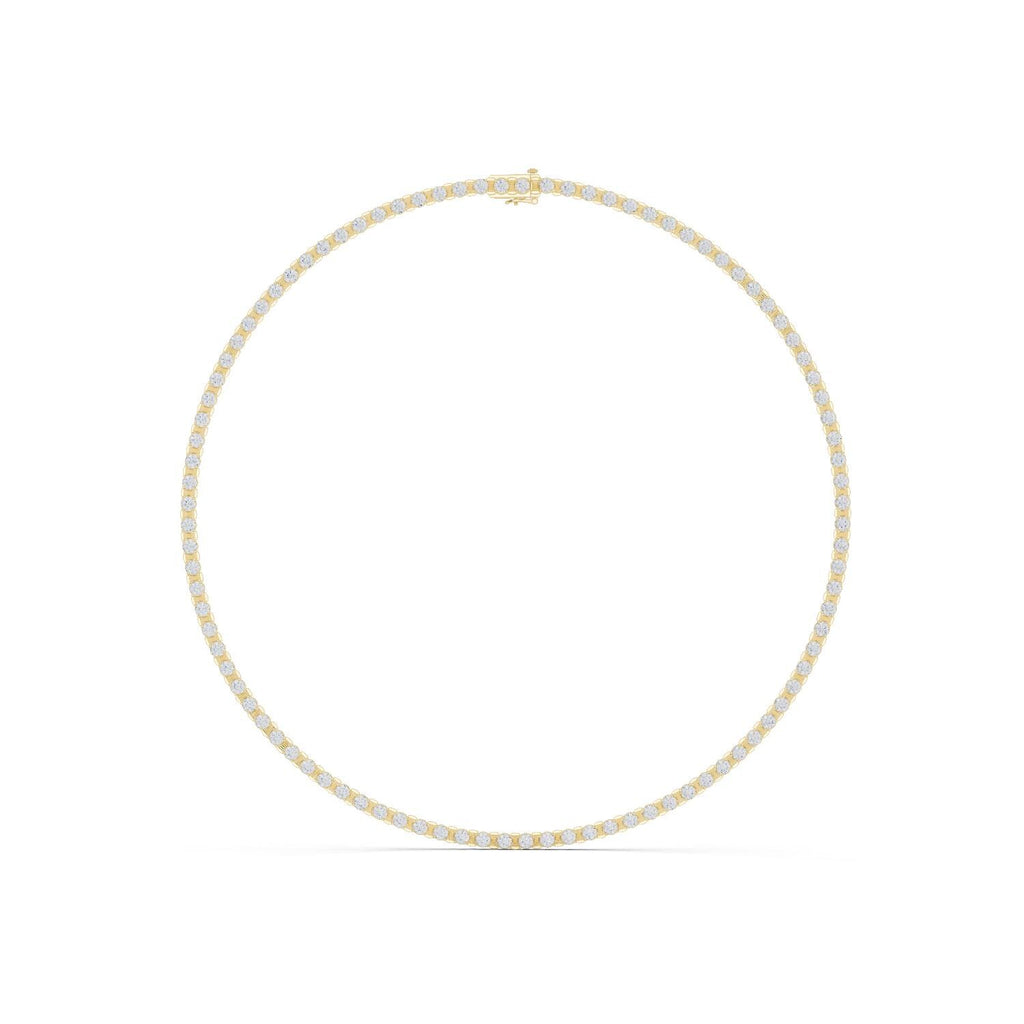Round Moissanite Tennis Necklace – 925 Sterling Silver, 18K Gold Vermeil
