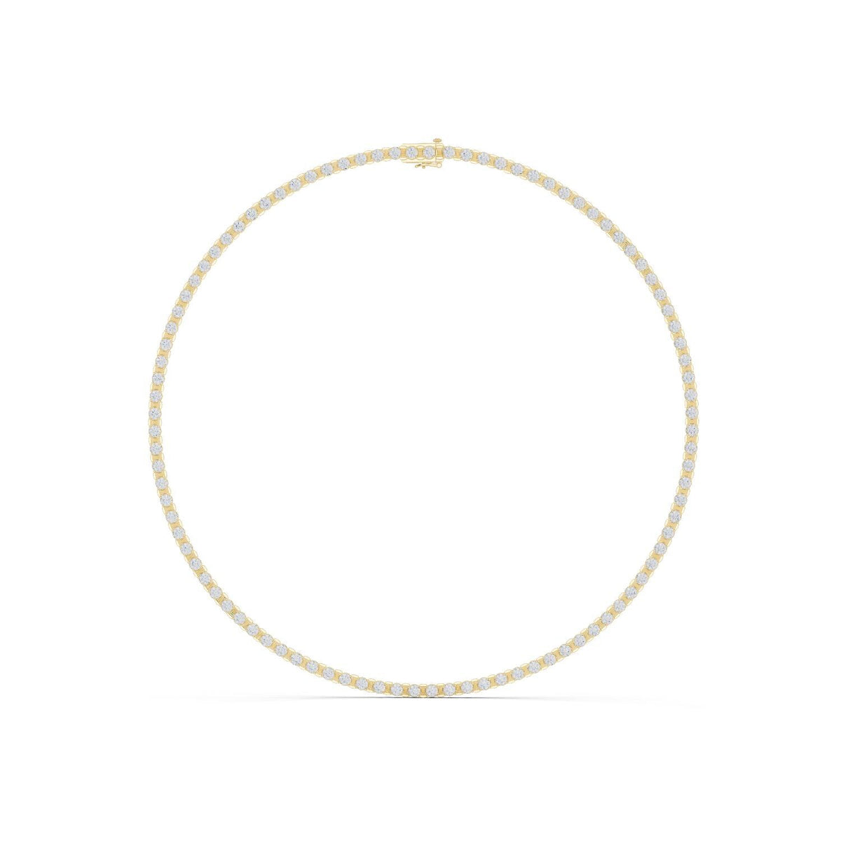 Round Moissanite Tennis Necklace – 925 Sterling Silver, 18K Gold Vermeil