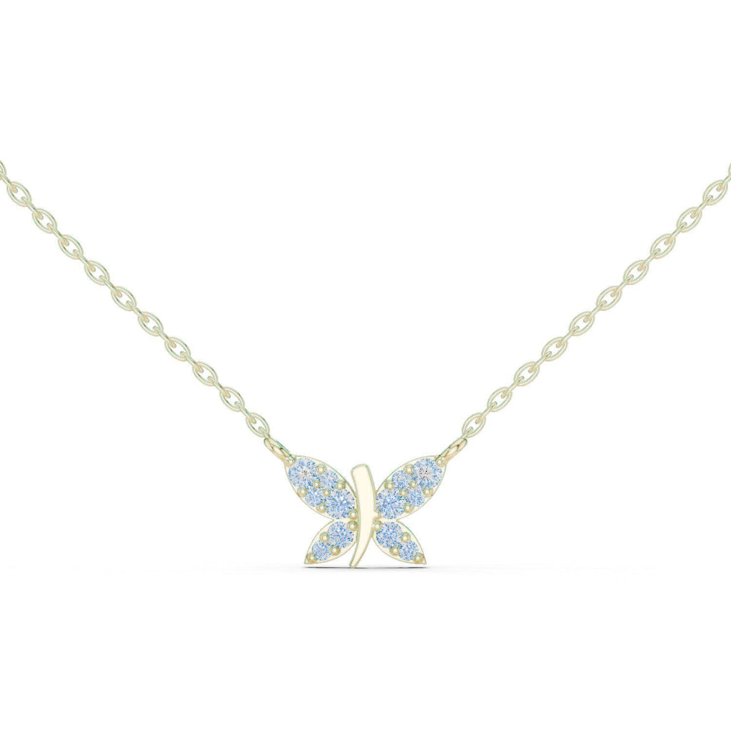 Marquise Moissanite Butterfly Necklace – 925 Sterling Silver, 18K Gold Vermeil