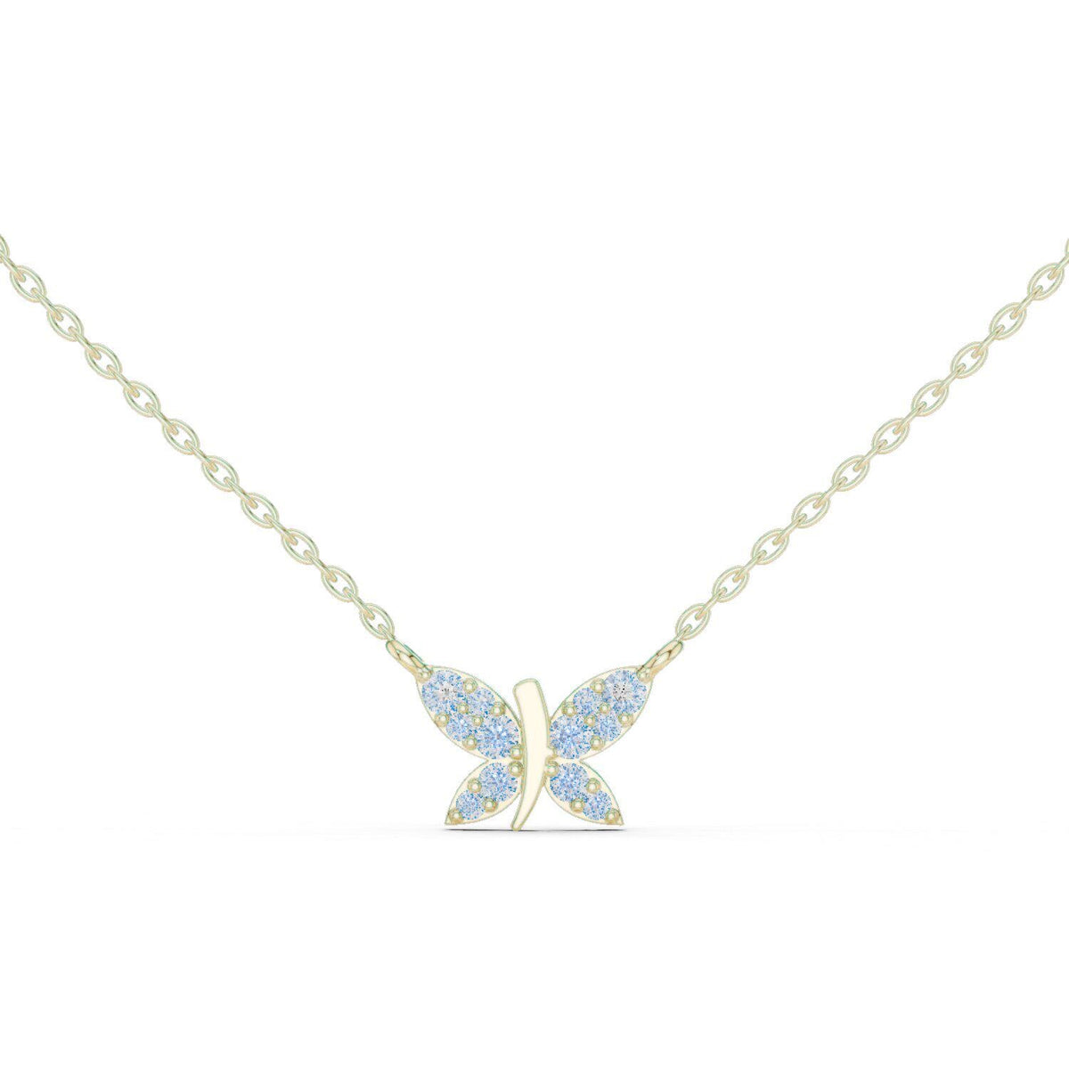 Marquise Moissanite Butterfly Necklace – 925 Sterling Silver, 18K Gold Vermeil