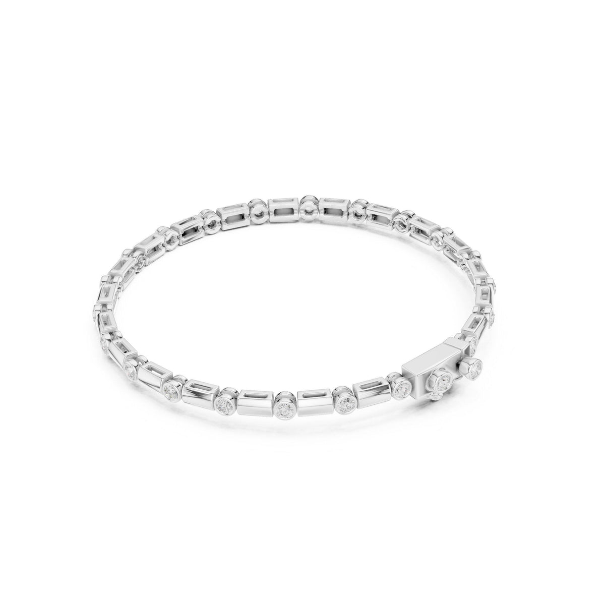 18K Gold Vermeil Men's Moissanite Tennis Bracelet | 925 Silver, High Shine, Luxury Jewelry