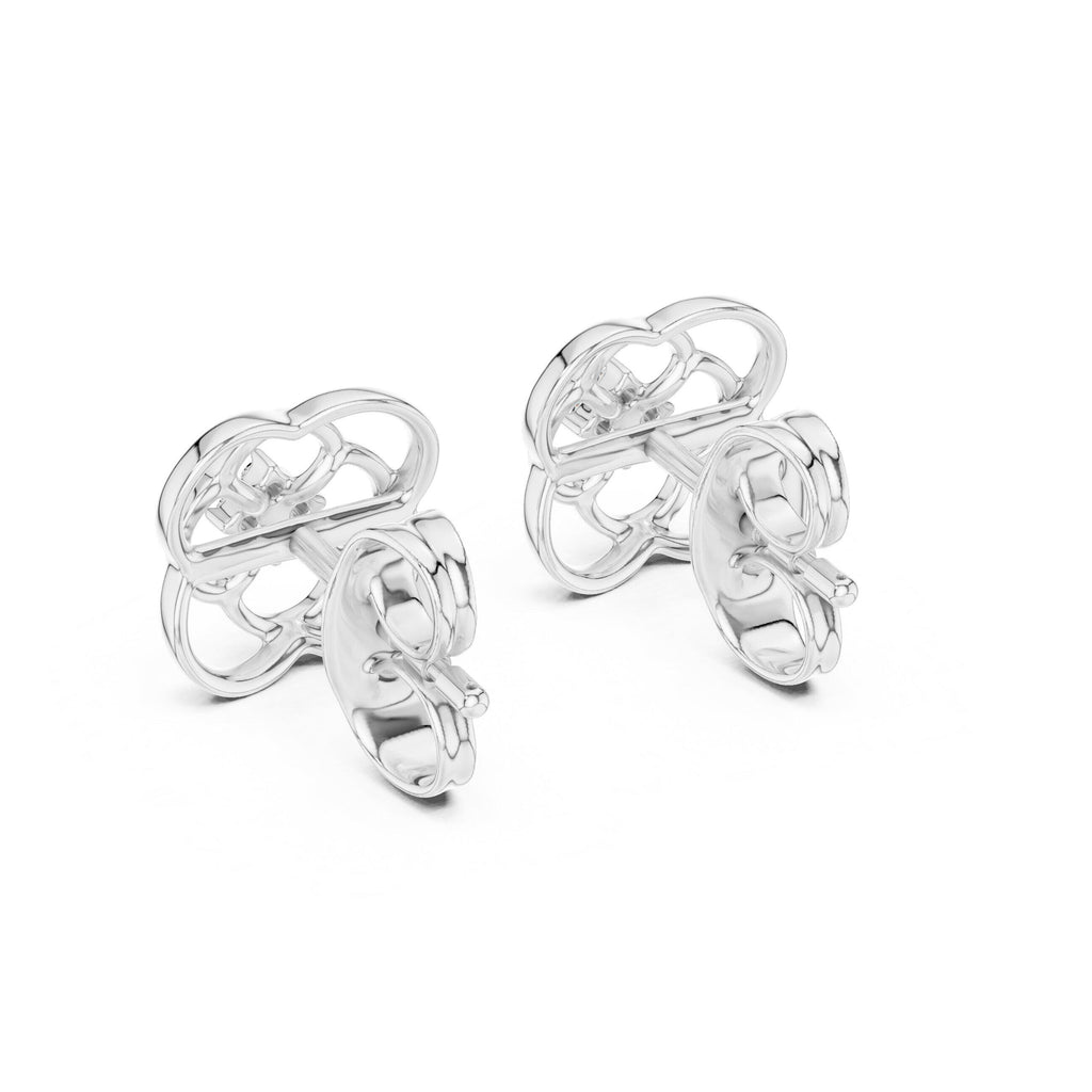 Moissanite Interlocking Loop Stud Earrings – 925 Sterling Silver, 18K Gold Vermeil