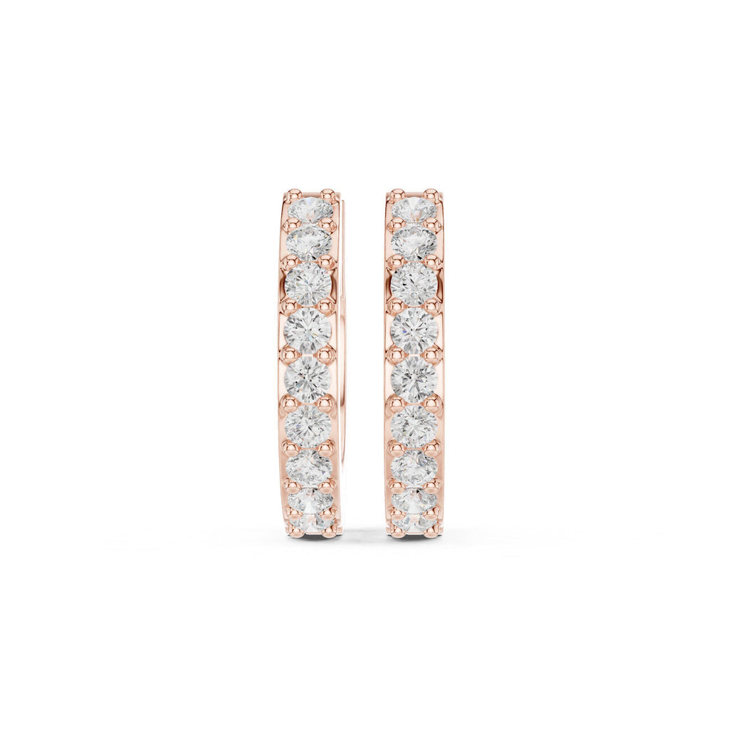 Moissanite Pavé Double-Row Hoop Earrings – 925 Sterling Silver, 18K Gold Vermeil