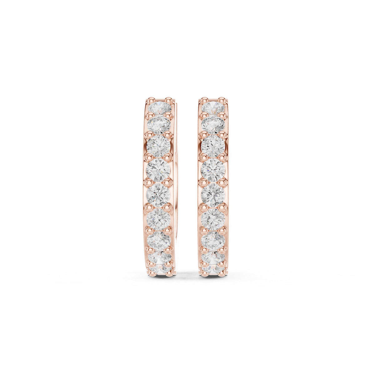 Moissanite Pavé Double-Row Hoop Earrings – 925 Sterling Silver, 18K Gold Vermeil