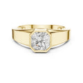 Men's Bezel-Set Moissanite Solitaire Ring – 925 Sterling Silver, 18K Gold Vermeil