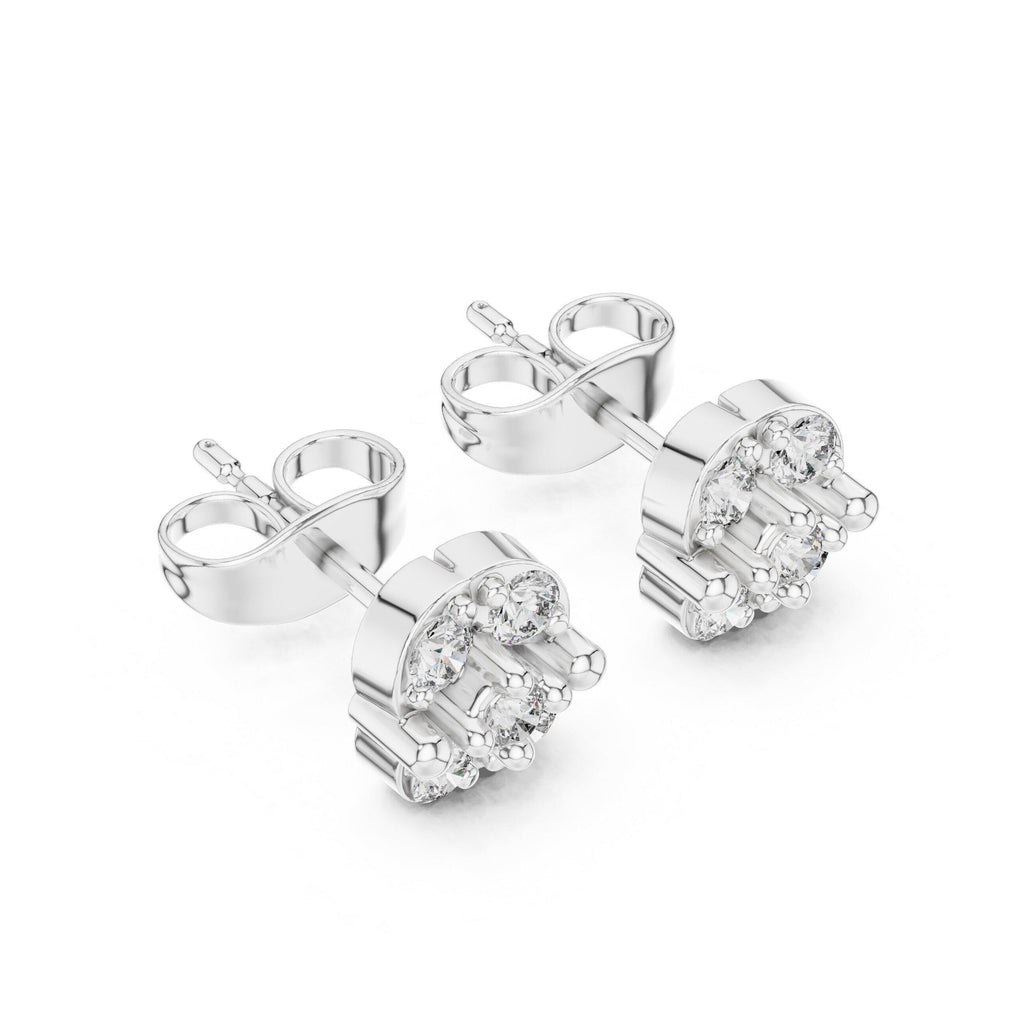 Moissanite Oval Cluster Stud Earrings – 925 Sterling Silver, 18K Gold Vermeil