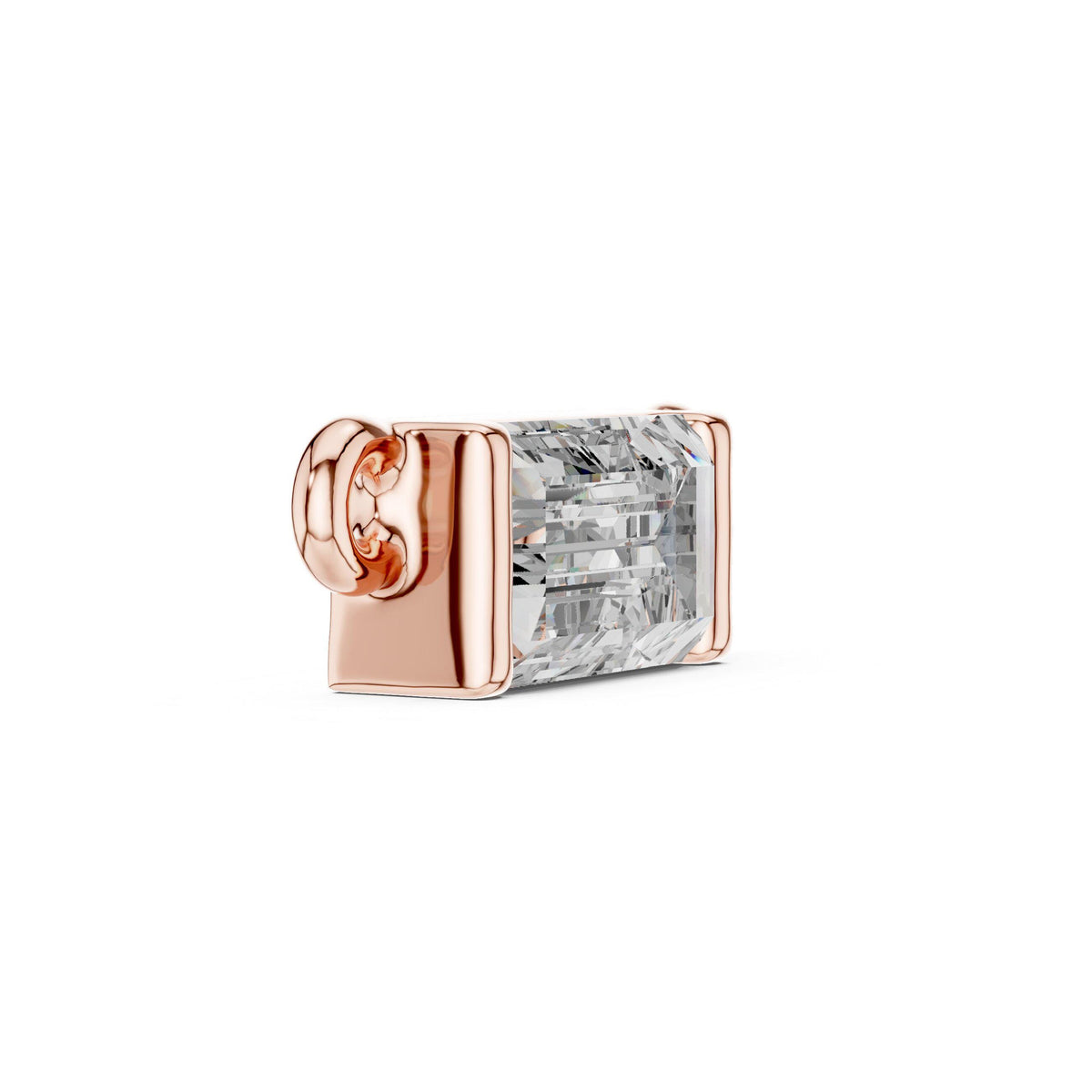 Baguette Moissanite Pendant – 925 Sterling Silver, 18K Gold Vermeil