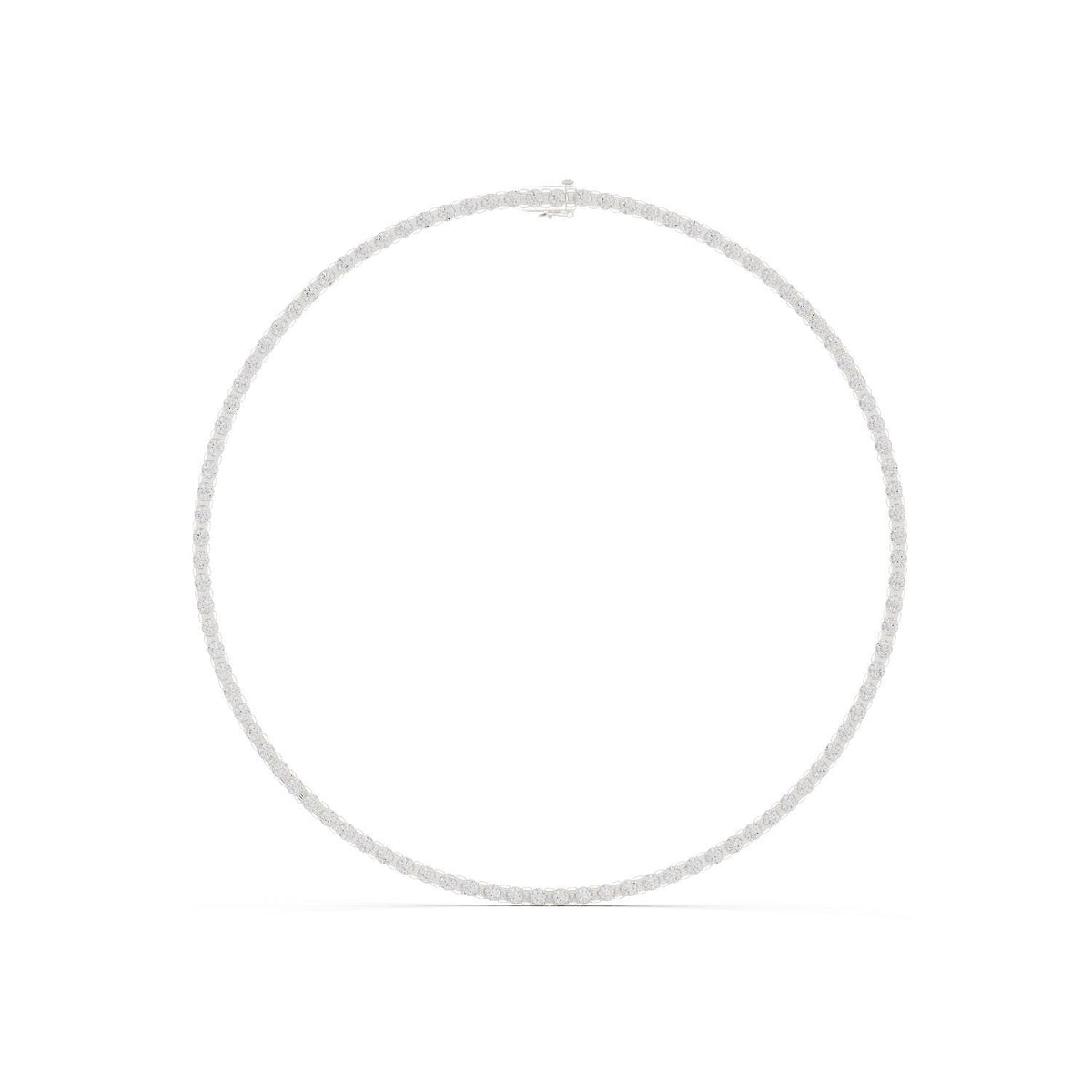 Round Moissanite Tennis Necklace – 925 Sterling Silver, 18K Gold Vermeil