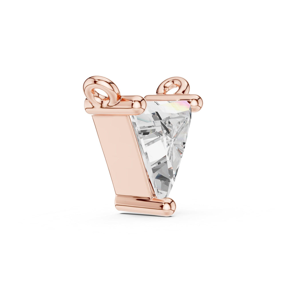 Trillion Moissanite Solitaire Necklace – 925 Sterling Silver, 18K Gold Vermeil