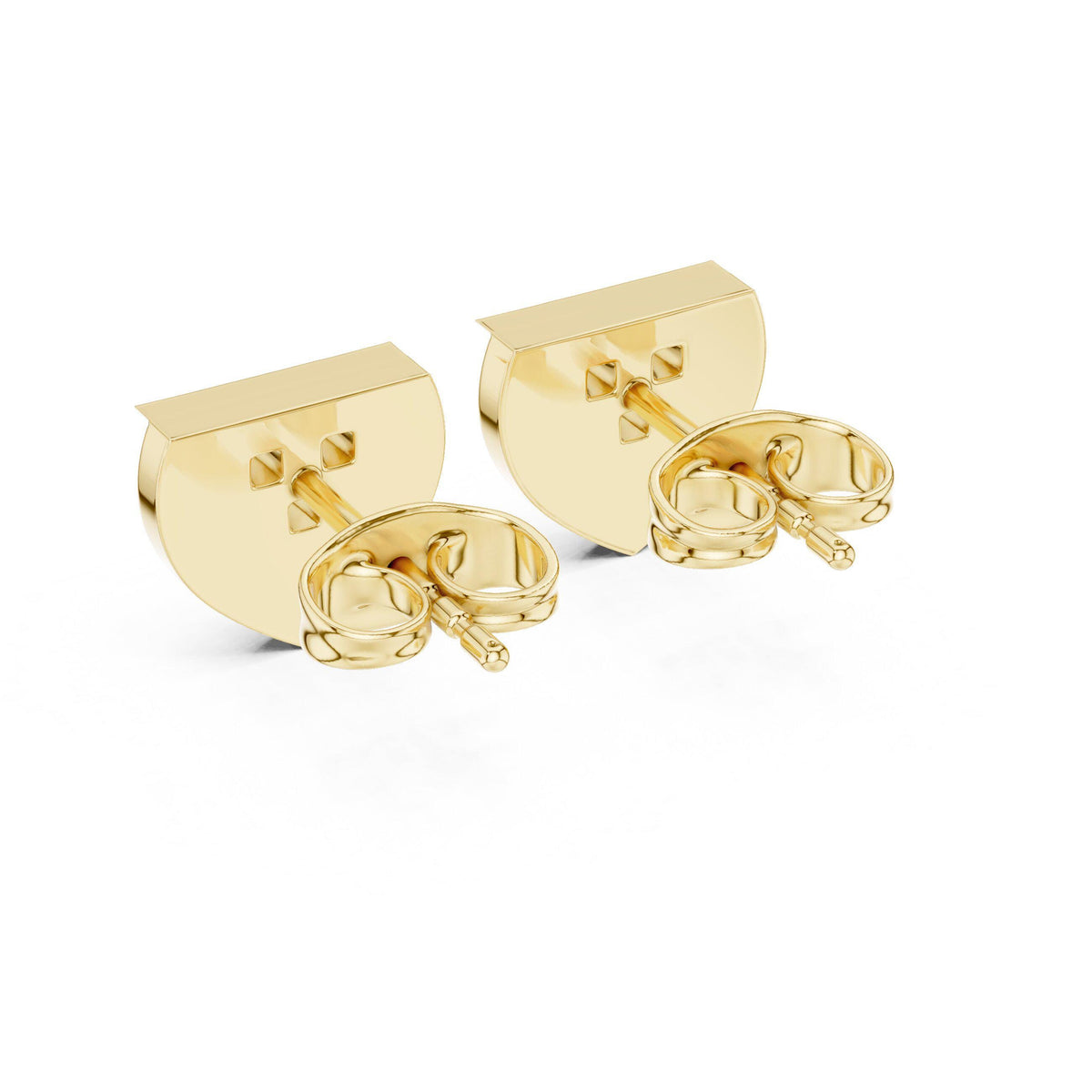 Moissanite Trio Shield Stud Earrings – 925 Sterling Silver, 18K Gold Vermeil