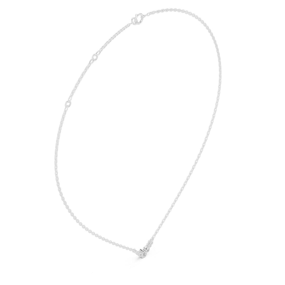Moissanite Petite Chevron Necklace – 925 Sterling Silver, 18K Gold Vermeil