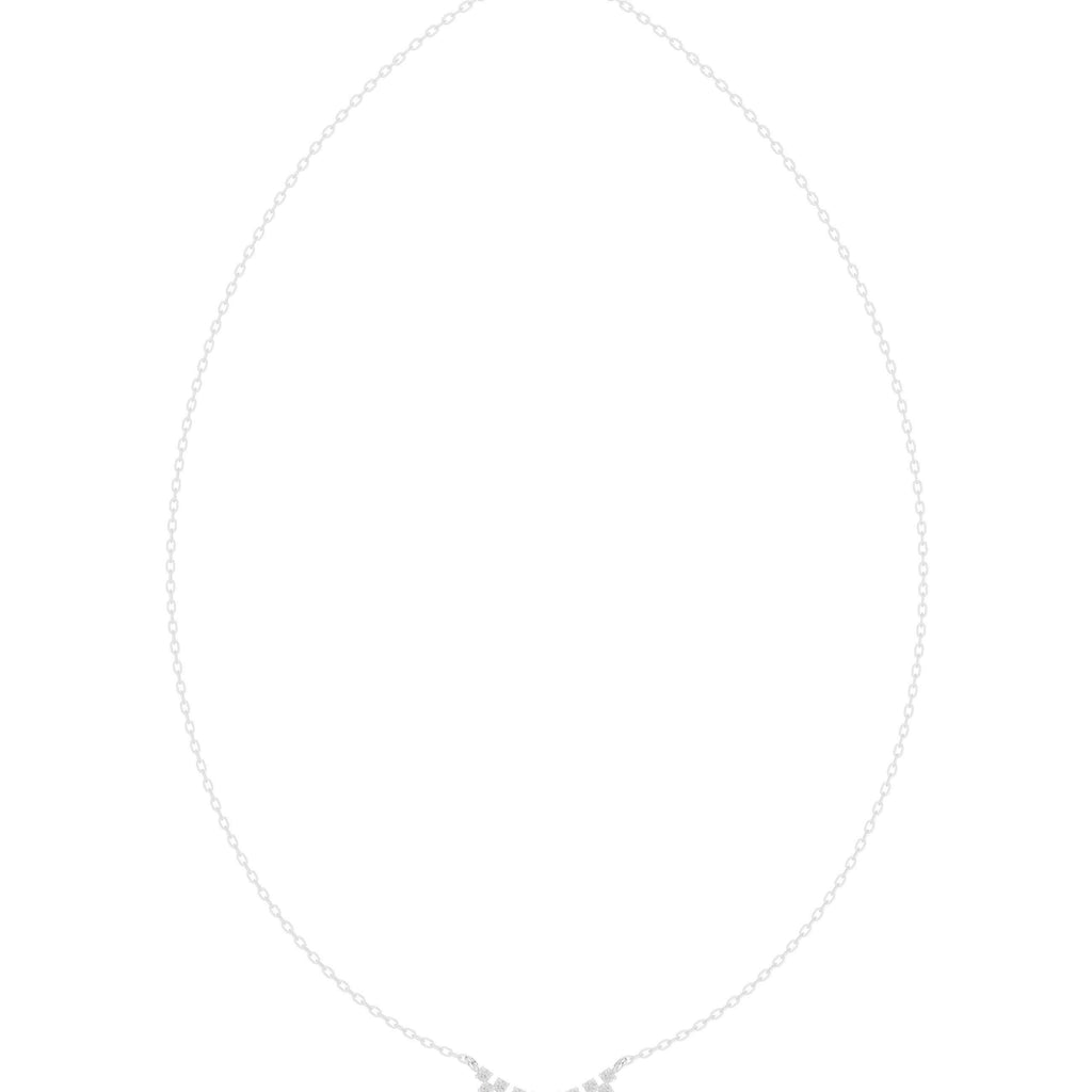 Moissanite Curved Cluster Bar Necklace – 925 Sterling Silver, 18K Gold Vermeil