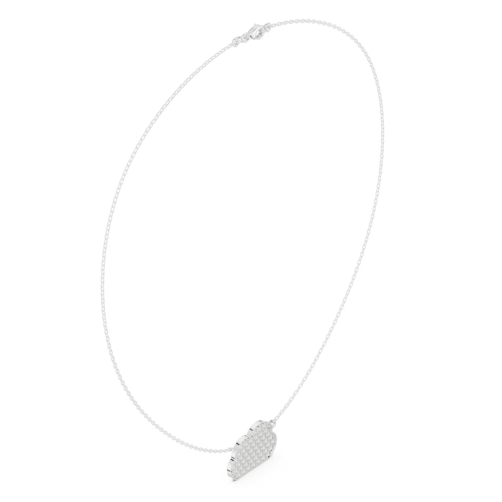 Moissanite Pavé Cloud Necklace – 925 Sterling Silver, 18K Gold Vermeil