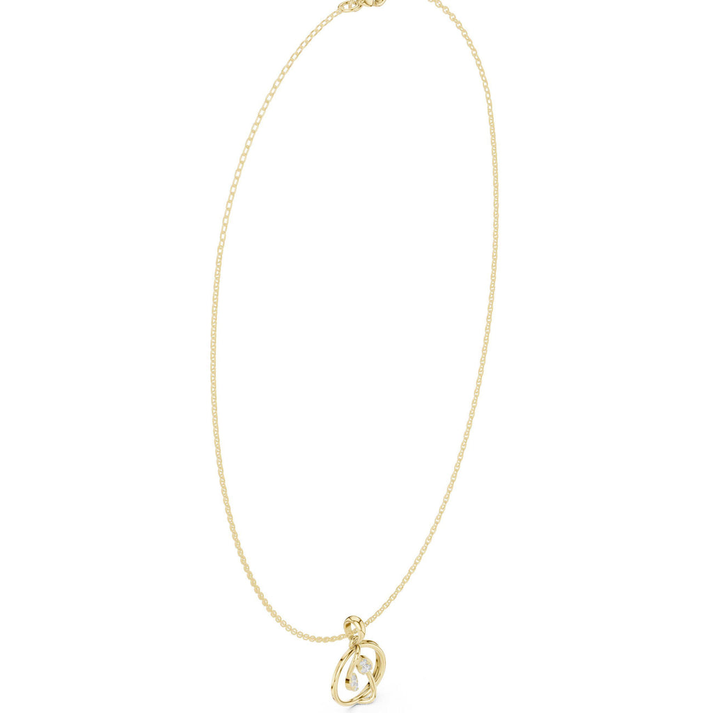 Pear Moissanite Open Swirl Pendant Necklace – 925 Sterling Silver, 18K Gold Vermeil