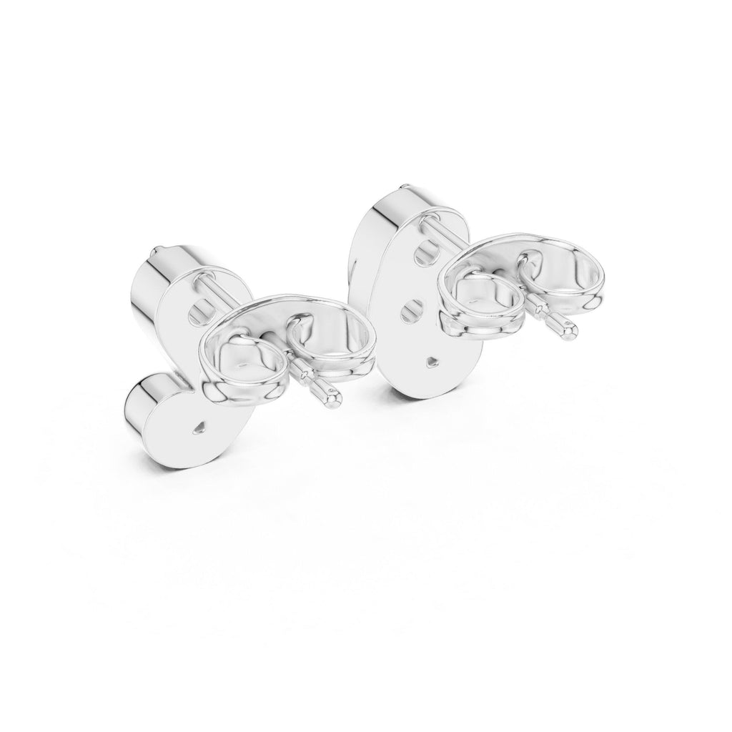 Moissanite Pavé Paisley Stud Earrings – 925 Sterling Silver, 18K Gold Vermeil