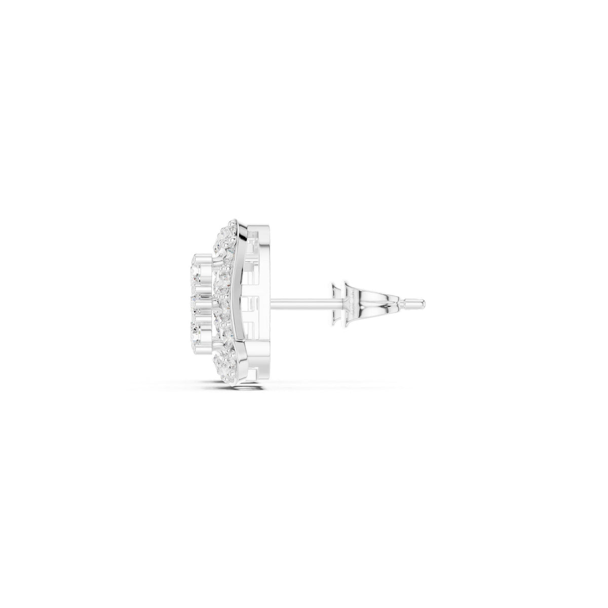 Square Moissanite Pavé Cluster Stud Earrings – 925 Sterling Silver, 18K Gold Vermeil
