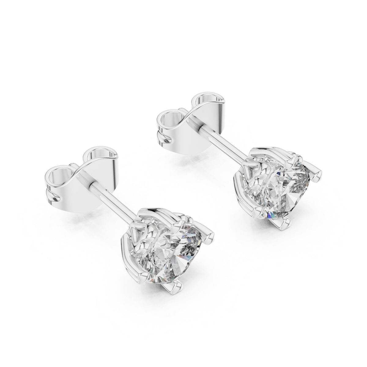Round Moissanite Eight-Prong Stud Earrings – 925 Sterling Silver, 18K Gold Vermeil