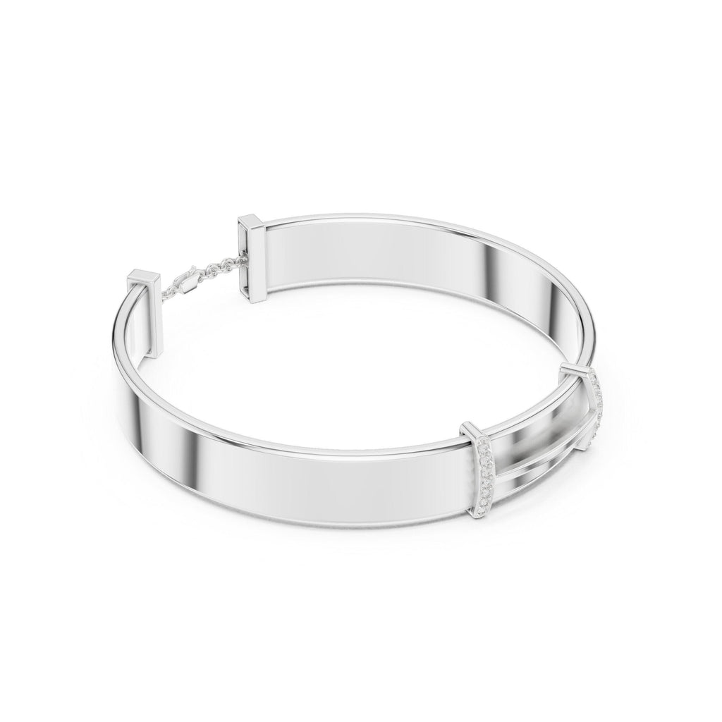 18K Gold Vermeil Men's Moissanite Cuff Bracelet | 925 Sterling Silver, Modern Luxury