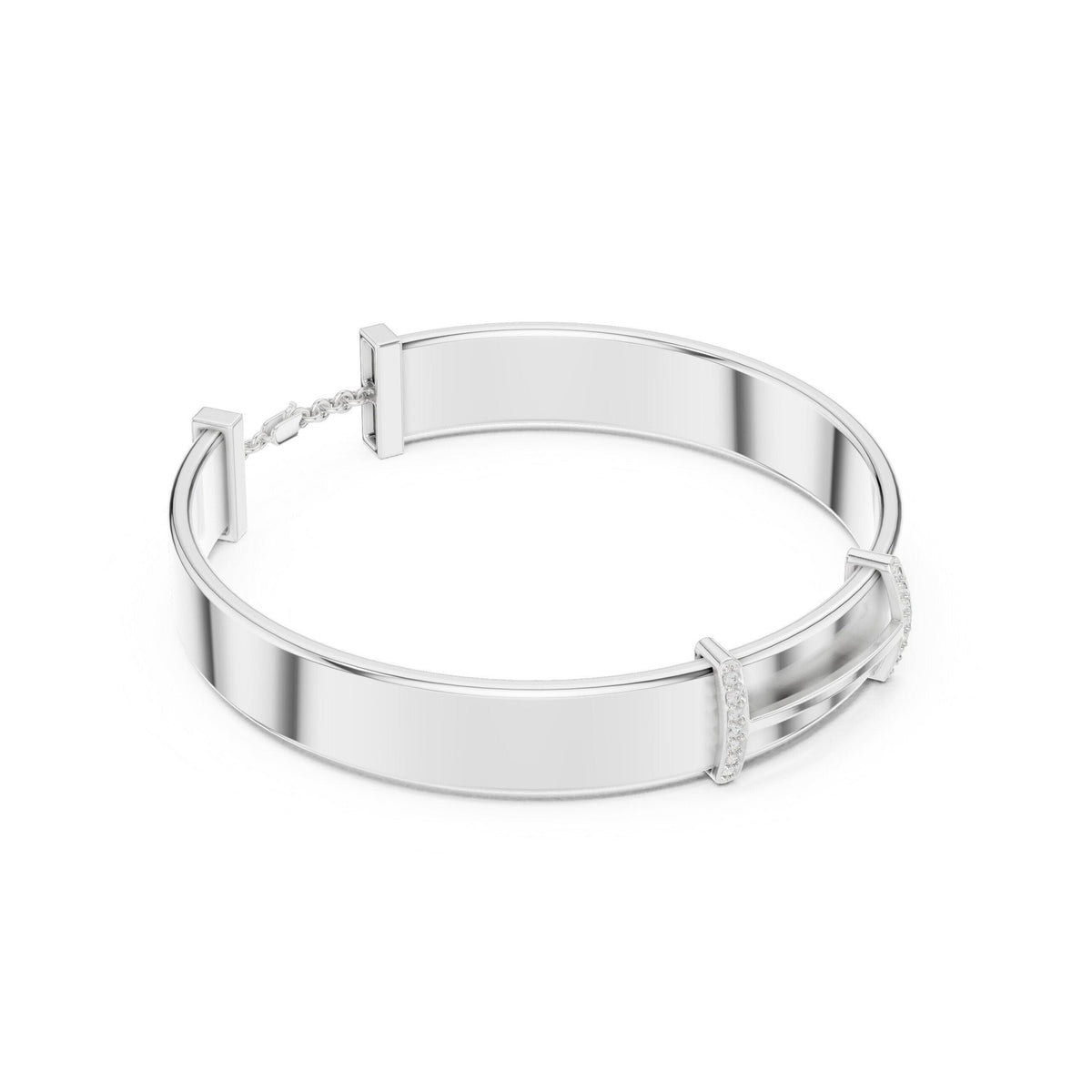 18K Gold Vermeil Men's Moissanite Cuff Bracelet | 925 Sterling Silver, Modern Luxury