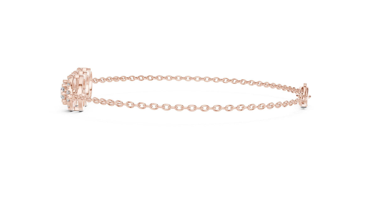 Triple-Halo Round Moissanite Bracelet – 925 Sterling Silver, 18K Gold Vermeil
