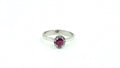 Oval Ruby Diamond-Halo Ring – 925 Sterling Silver, 18K White Gold Vermeil