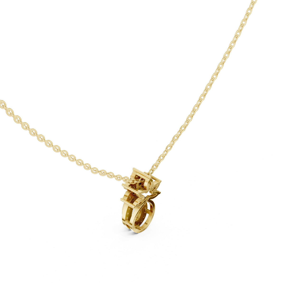 Pear Moissanite Halo Pendant with Marquise Crown – 925 Sterling Silver, 18K Gold Vermeil