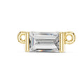 Baguette Moissanite Pendant – 925 Sterling Silver, 18K Gold Vermeil