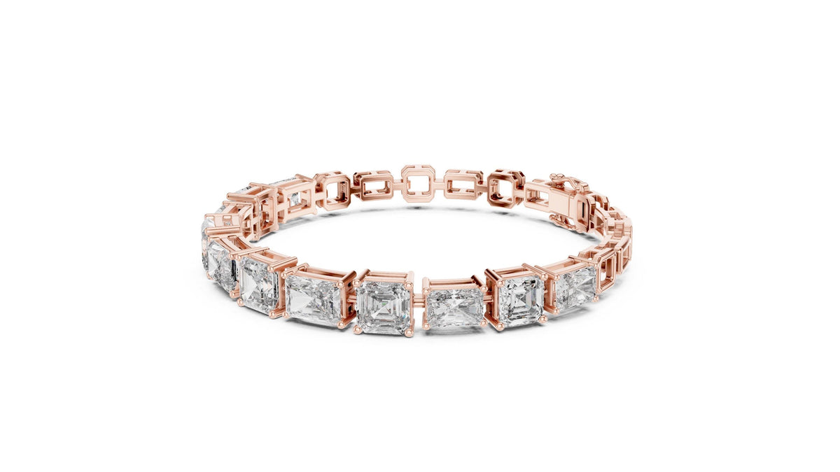 Emerald & Cushion-Cut Moissanite Tennis Bracelet – 925 Sterling Silver, 18K Gold Vermeil