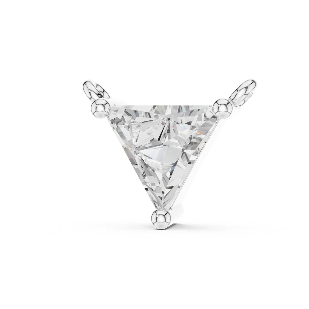 Trillion Moissanite Solitaire Necklace – 925 Sterling Silver, 18K Gold Vermeil