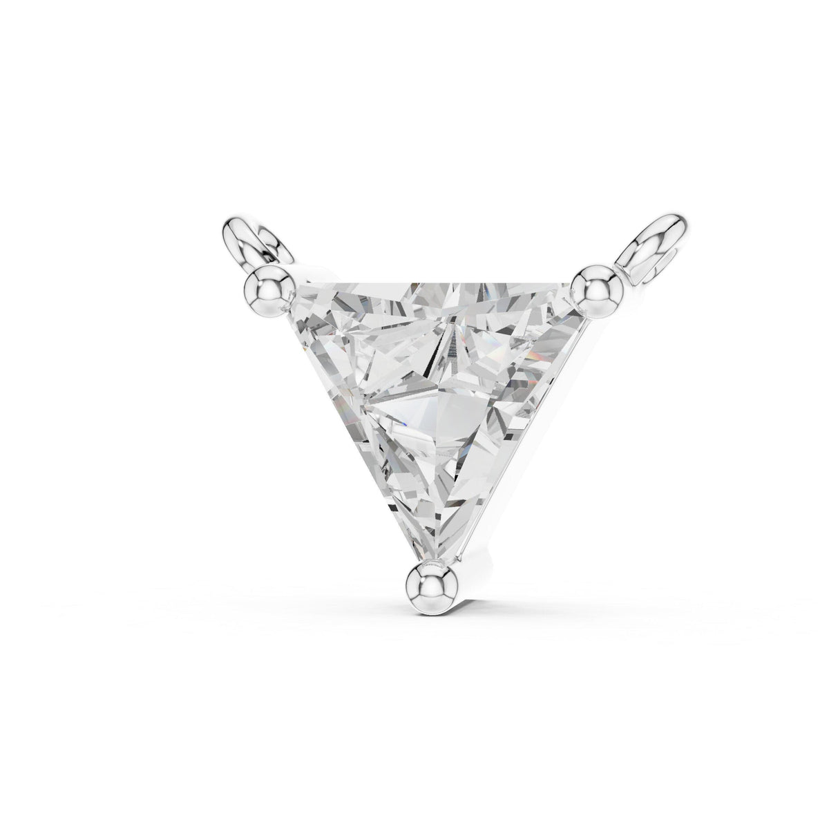 Trillion Moissanite Solitaire Necklace – 925 Sterling Silver, 18K Gold Vermeil