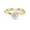 Round Moissanite Twist Solitaire Ring, 5mm – 925 Sterling Silver, 18K Gold Vermeil