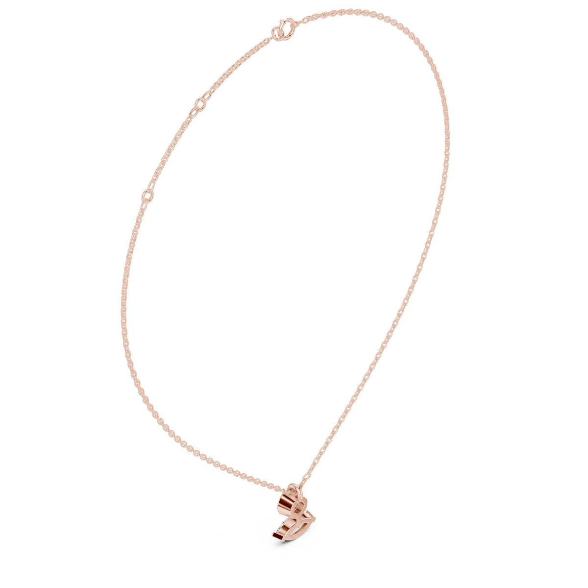 Round & Marquise Moissanite Bezel Drop Necklace – 925 Sterling Silver, 18K Gold Vermeil