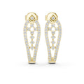 Moissanite Pavé Open Teardrop Earrings – 925 Sterling Silver, 18K Gold Vermeil