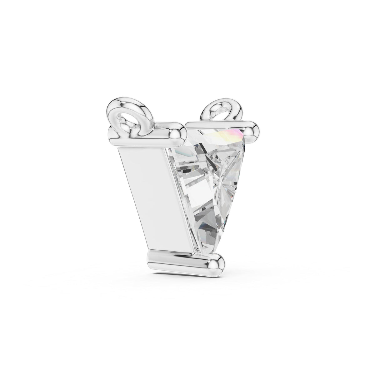 Trillion Moissanite Solitaire Necklace – 925 Sterling Silver, 18K Gold Vermeil