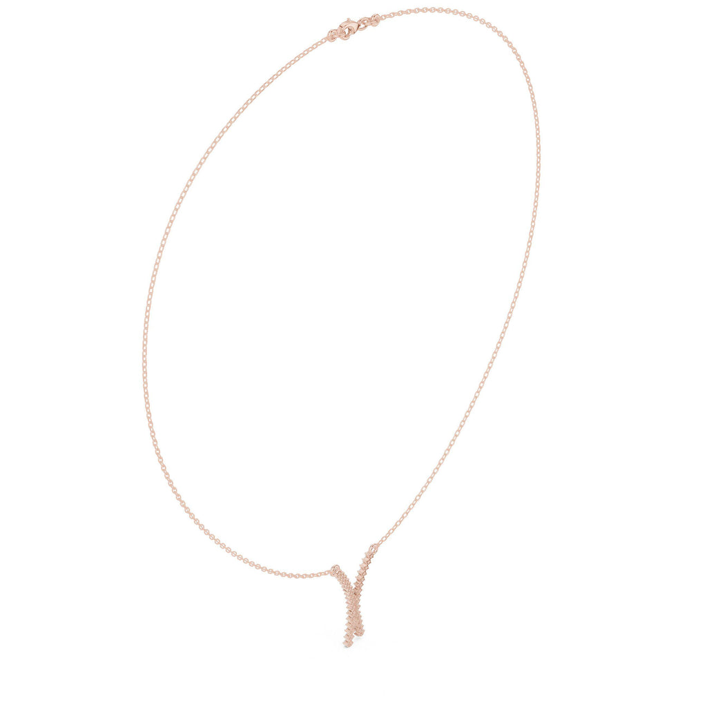 Moissanite Pavé Wishbone Necklace – 925 Sterling Silver, 18K Gold Vermeil
