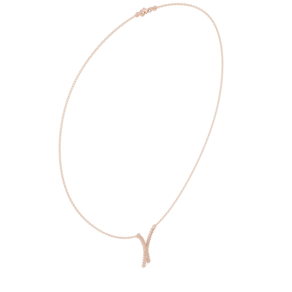 Moissanite Pavé Wishbone Necklace – 925 Sterling Silver, 18K Gold Vermeil