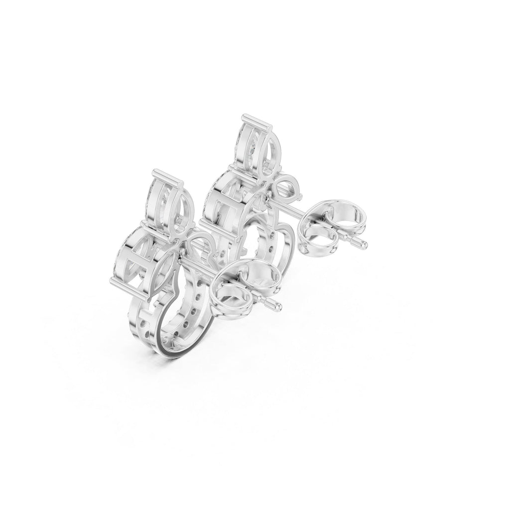 Marquise Moissanite Swirl Drop Stud Earrings – 925 Sterling Silver, 18K Gold Vermeil