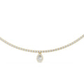 Pear Moissanite Drop Tennis Necklace – 925 Sterling Silver, 18K Gold Vermeil
