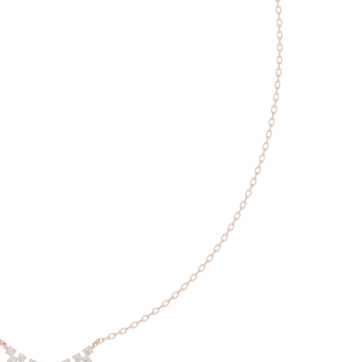 Moissanite Curved Cluster Bar Necklace – 925 Sterling Silver, 18K Gold Vermeil