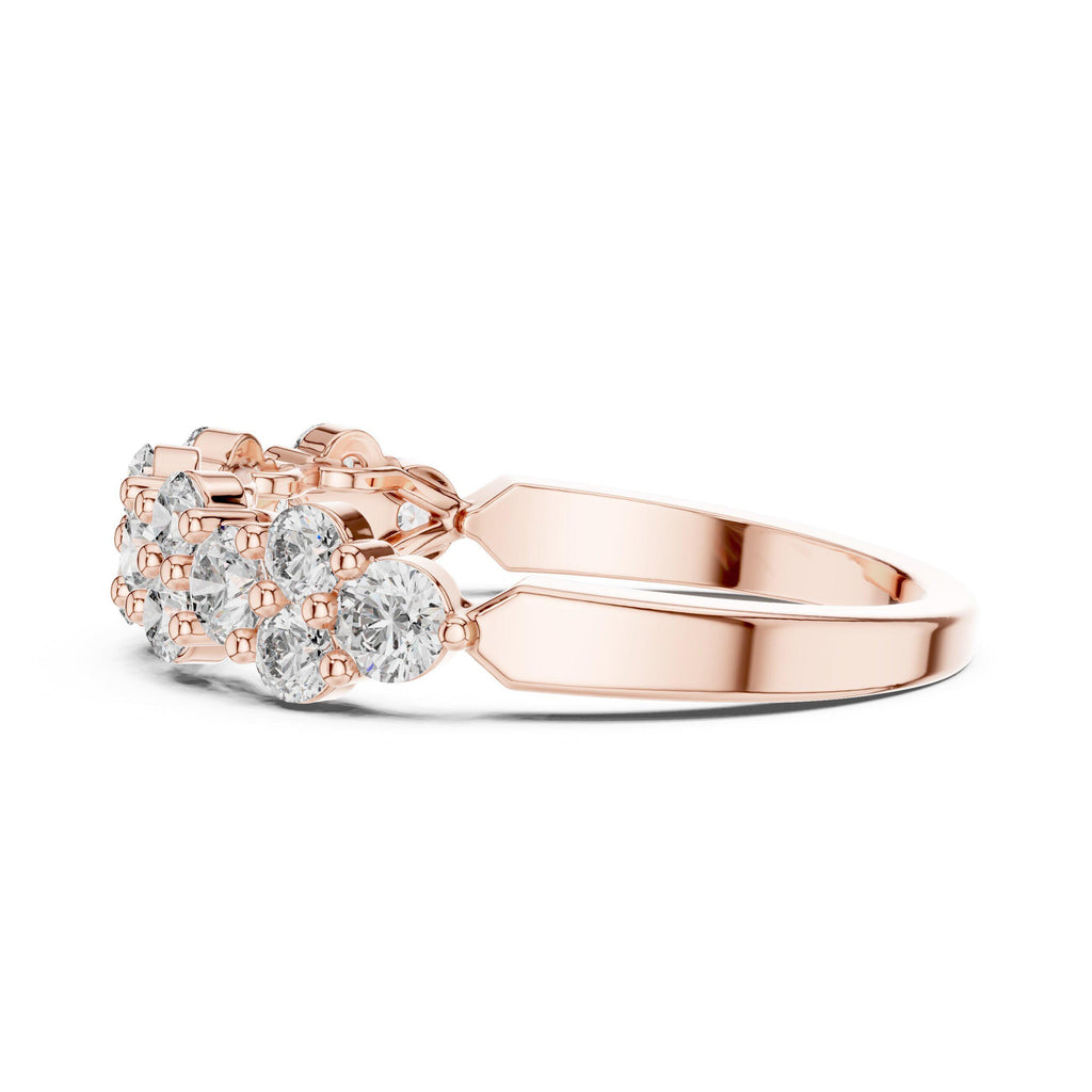Moissanite Cluster Eternity-Style Stackable Band – 925 Sterling Silver, 18K Gold Vermeil