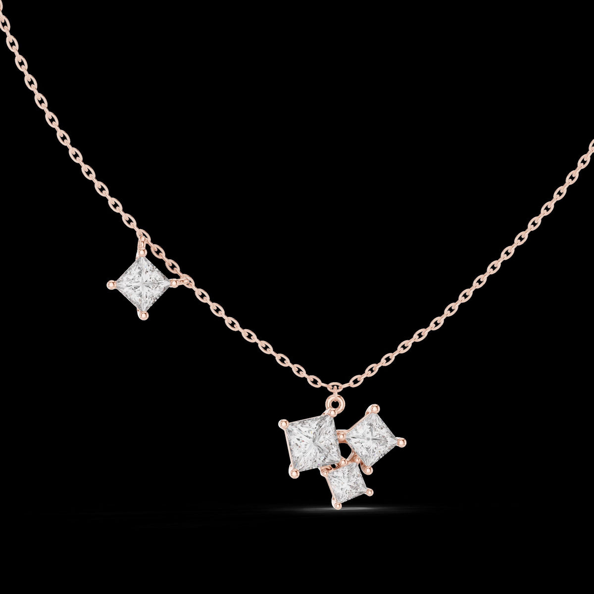 18K Gold Vermeil Moissanite Pendant | 925 Silver, Sparkling Luxury Jewelry
