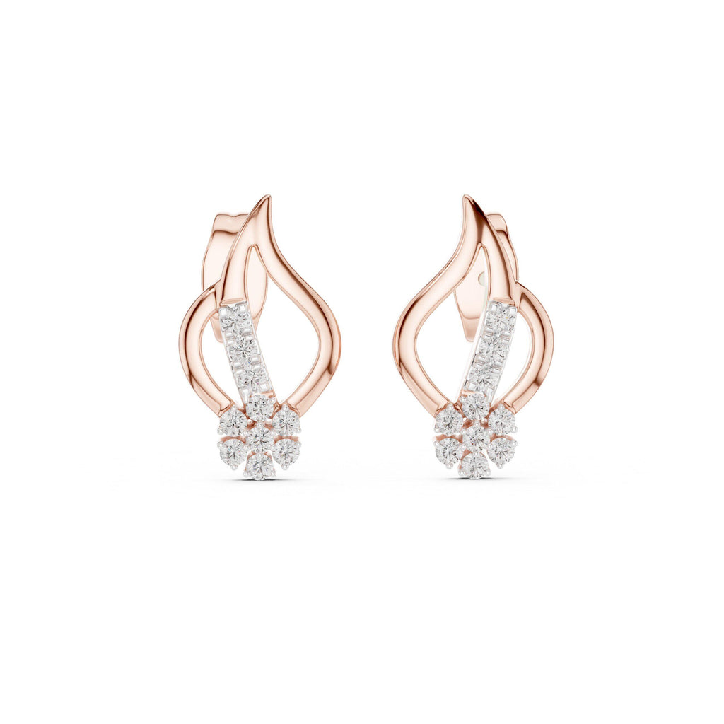 Moissanite Flame Cluster Stud Earrings – 925 Sterling Silver, 18K Gold Vermeil
