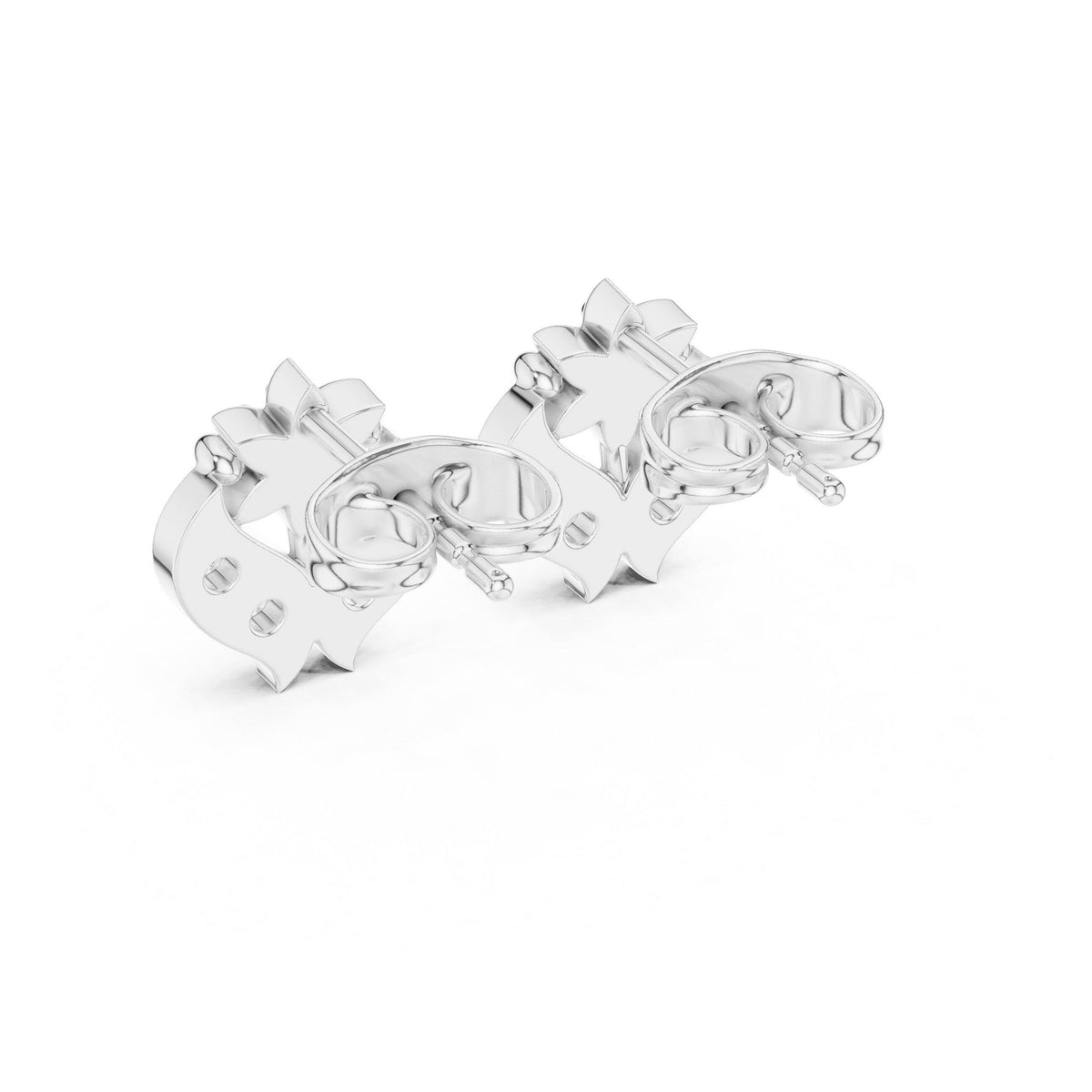 Moissanite Ornate Dome Stud Earrings – 925 Sterling Silver, 18K Gold Vermeil