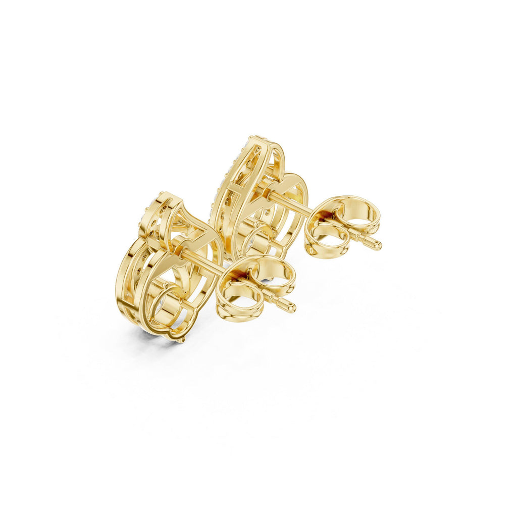 Pear Moissanite Swirl Stud Earrings – 925 Sterling Silver, 18K Gold Vermeil