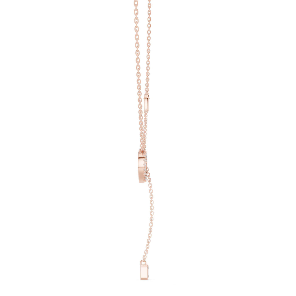 Heart Moissanite Lariat Necklace with Emerald-Cut Drop – 925 Sterling Silver, 18K Gold Vermeil