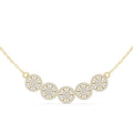 Moissanite Cluster Halo Trio Mangalsutra Necklace – 925 Sterling Silver, 18K Gold Vermeil