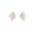Moissanite Flower Bloom Stud Earrings – 925 Sterling Silver, 18K Gold Vermeil