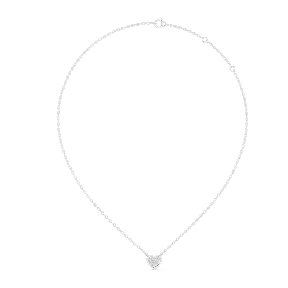 Moissanite Trio Heart Pendant Necklace – 925 Sterling Silver, 18K Gold Vermeil